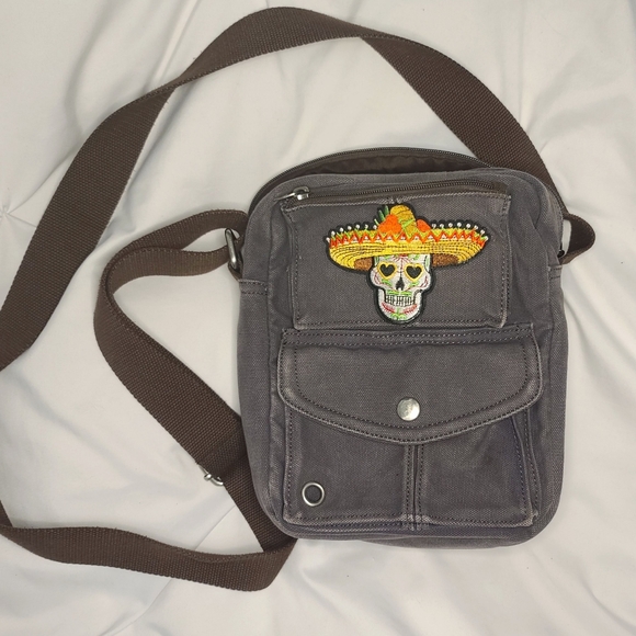 I&B Handbags - Shoulder Bag with Skull Patch